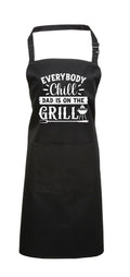Baking Apron Birthday Gifts Mens Bbq Apron Cooking Apron With Pocket Everybody Chill Dad Is On The Grill Mens Apron Barbecue Birthday Chef Graphic Tee – Soft Feel · Top Pick For Any Outfit