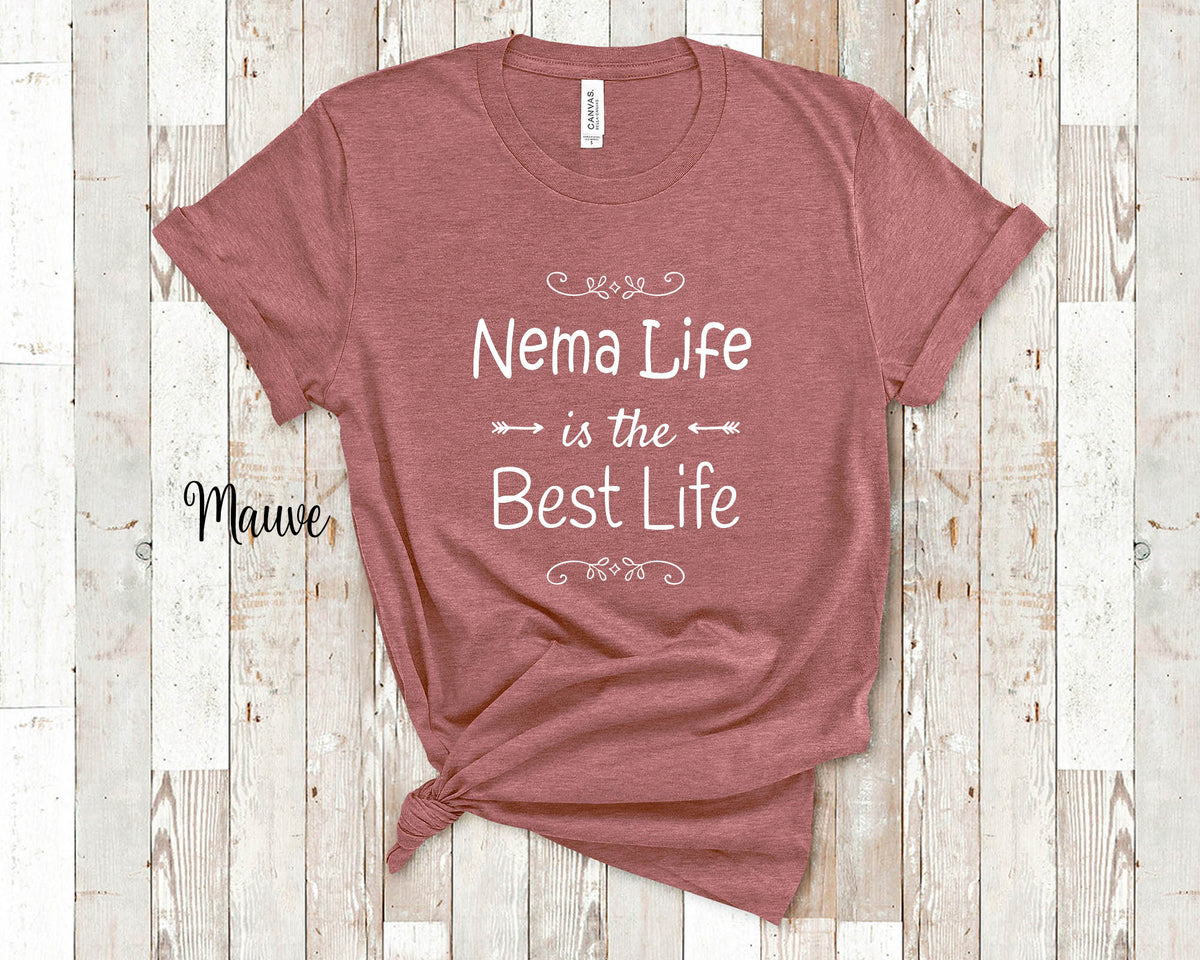Nema Life Is The Best Grandma Tshirt Special Grandmother Gift Idea for Mother39s Day Birthday Christmas or Pregnancy Reveal Announcement Graphic Tee – Soft Feel · Top Pick For Any Outfit