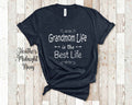 Grandmom Life Is The Best Grandma Tshirt Special Grandmother Gift Idea for Mother39s DayBirthday Christmas or Pregnancy Reveal Announcement Graphic Tee – Soft Feel · Great Gift For Fans