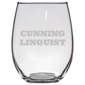 Funny Linguist Gift Linguistics Teacher Gift Cunning Linguist Stemless Wine Glass Graphic Tee – Bold Style · Top Pick For Any Outfit