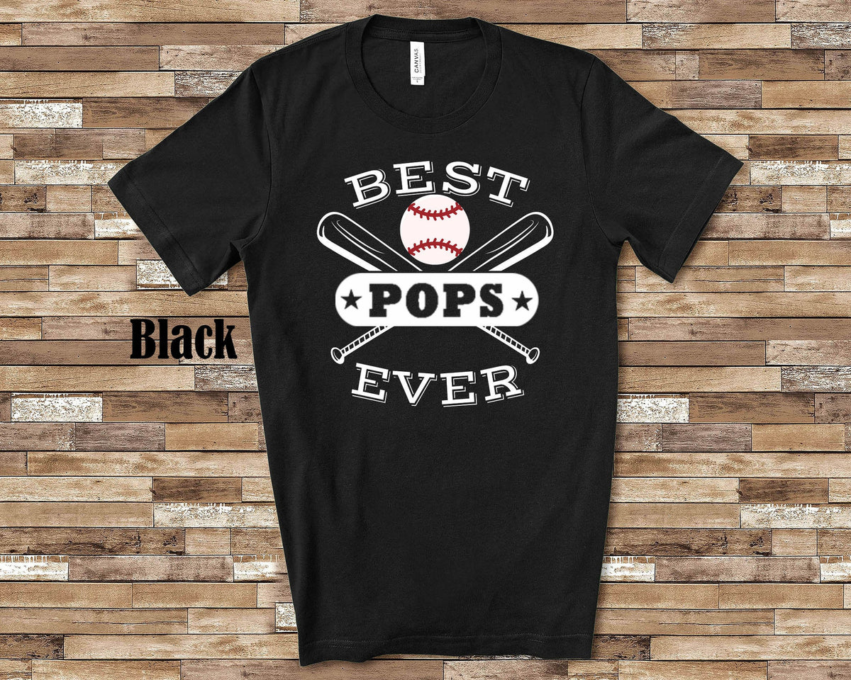 Best Baseball Pops Ever Shirt for Grandpa Great for Father39s Day Birthday or Christmas Gift for Grandfather of Baseball Player Graphic Tee – Cozy Vibes · Trending Graphic Apparel