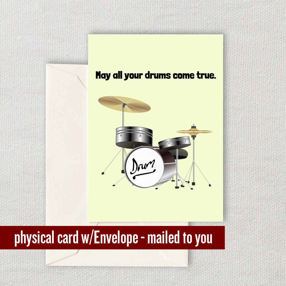 Drummer Birthday Card Drummer Greeting Card May All Your Drums Come True Graphic Tee – Premium Graphic · High-Quality Print