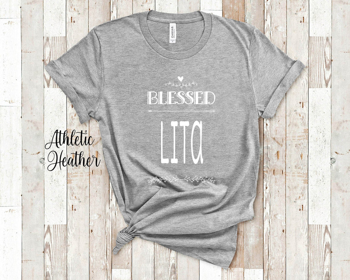 Blessed Lita Grandma Tshirt Spanish or Mexican Grandmother Gift Idea for Mother39s Day Birthday Christmas or Pregnancy Reveal Announcement Graphic Tee – Fan Favorite · Perfect For Daily Wear