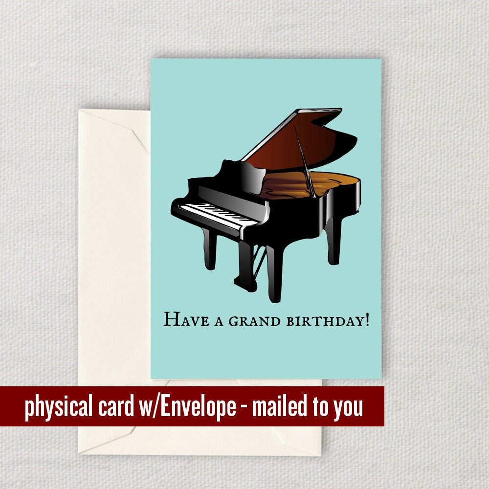 Grand Piano Card Pianist Birthday Card Piano Birthday Card Have a Grand Birthday Graphic Tee – Cozy Vibes · Must-Have Style