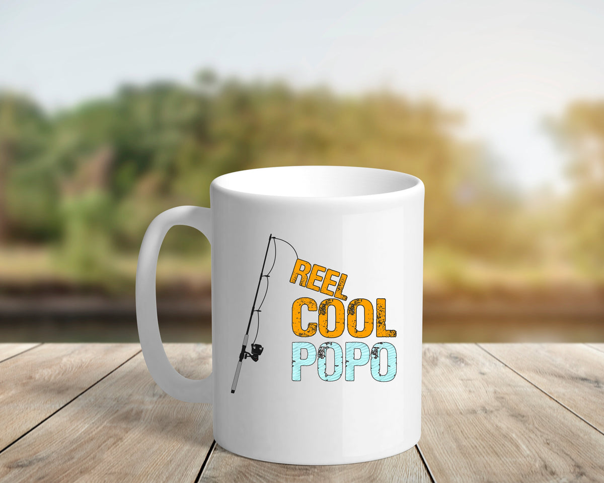 Reel Cool Popo Coffee Mug for Dad Granddad Grandpa Great for Christmas Birthday or Father39s Day Gifts for Father or Grandfather Graphic Tee – Everyday Comfort · Perfect For Daily Wear
