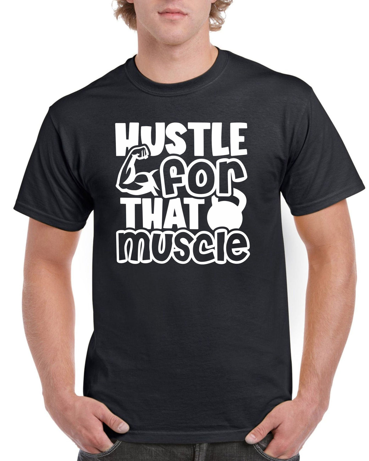 Mens Gym T Shirt Workout Top Funny Gym TShirt Unisex Gym TShirt Weightlifting Shirt Fitness TShirt Hustle for that Muscle Graphic Tee – Premium Graphic · Top Pick For Any Outfit