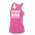 Womens Gym Polyester Tank Top Workout Top Funny Gym Vest Ladies Gym Vest Weightlifting Shirt Fitness Vest Excuses Dont Burn Calories Tank Top – Fan Favorite · Trending Graphic Apparel