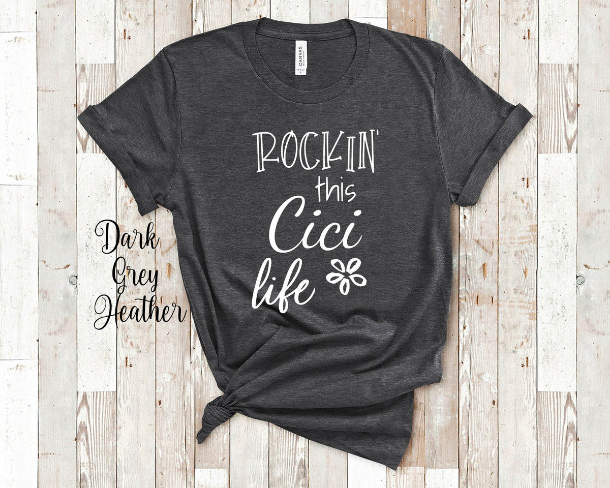 Rockin This Cici Life Grandma Tshirt Special Grandmother Gift Idea for Mother39s Day Birthday Christmas or Pregnancy Reveal Announcement Graphic Tee – Feel-Good Design · High-Quality Print