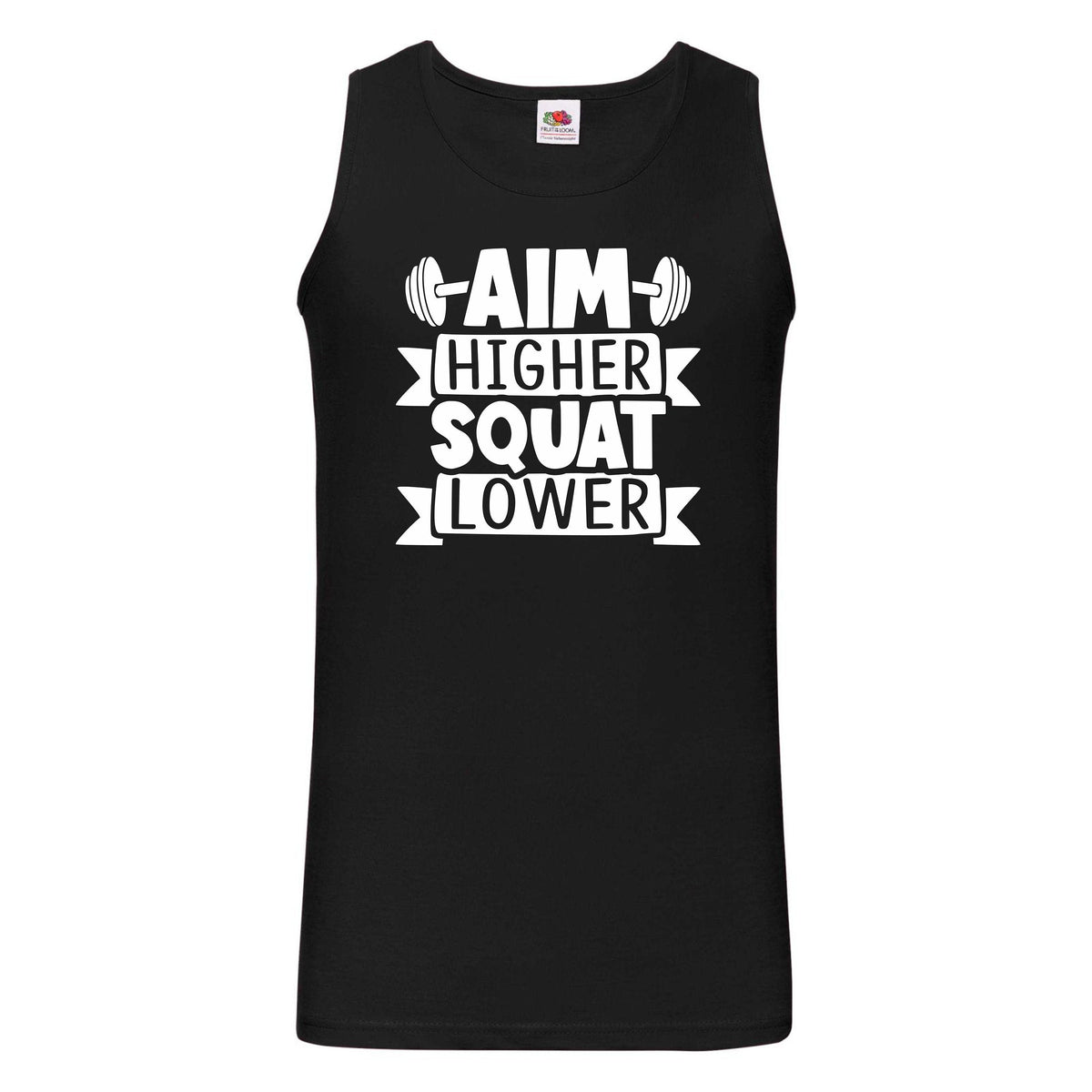 Mens Gym Tank Top Workout Top Funny Gym Vest Unisex Gym Vest Weightlifting Shirt Fitness Vest Aim Higher Squat Lower Tank Top – Warm & Stylish · High-Quality Print