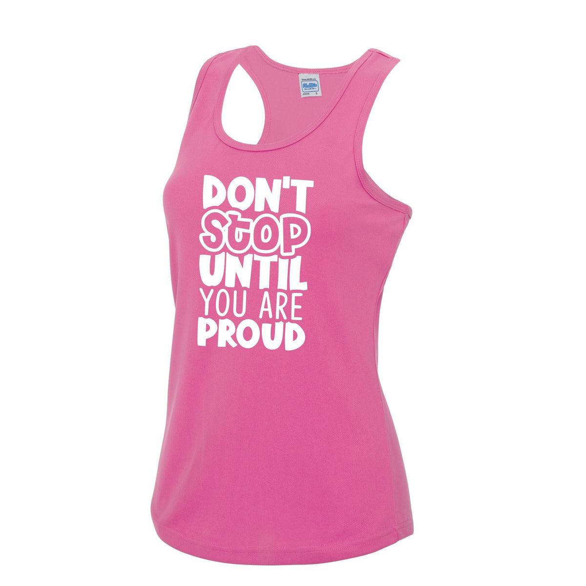 Womens Gym Polyester Tank Top Workout Top Funny Gym Vest Ladies Gym Vest Weightlifting Shirt Fitness Vest Dont Stop Until You Are Proud Tank Top – Premium Graphic · Top Pick For Any Outfit