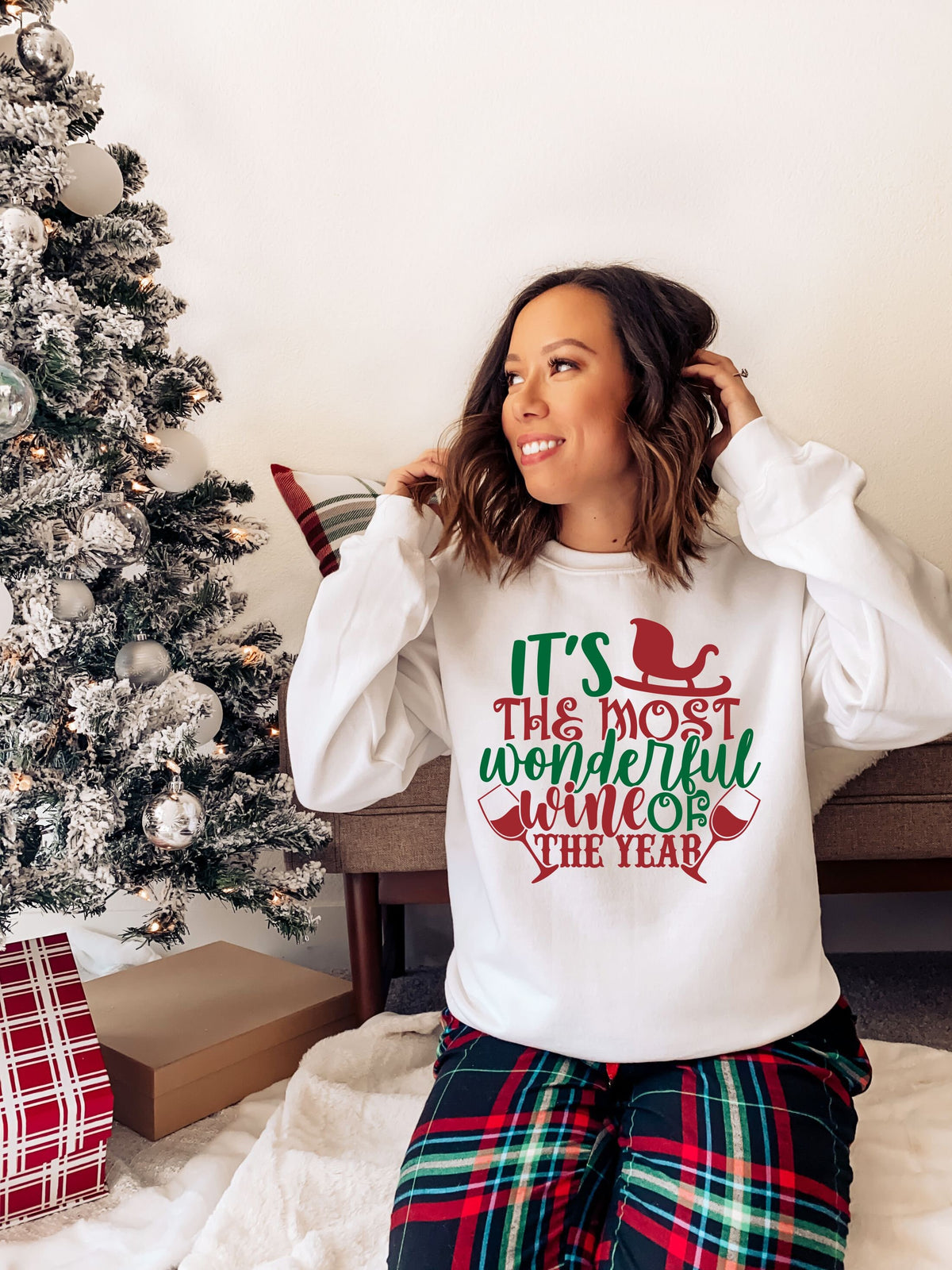 Womens Christmas Jumper Sweatshirt Its The Most Wonderful Wine Of The Year Ladies Xmas Jumper Christmas Top Holiday Season Sweatshirt – Warm & Stylish · Must-Have Style