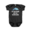 Cute Dolphin Baby Bodysuit Dolphin Baby Onepiece Dolphin Baby Gift My Dolphin Ate My Homework Baby Shower First Birthday Graphic Tee – Bold Style · Trending Graphic Apparel