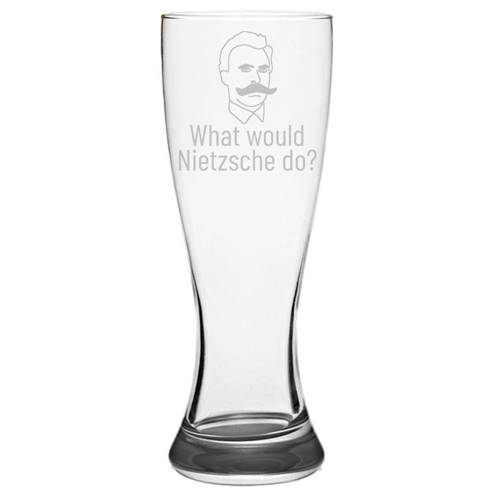 Nietzsche Pilsner Glass Philosophy Teacher Philosophy Student Gift Nihilist Nihilism What Would Nietzsche Do Graphic Tee – Feel-Good Design · High-Quality Print