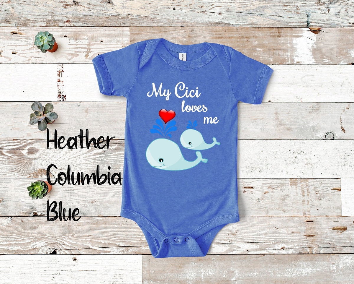 Cici Loves Me Cute Whale Baby Bodysuit Tshirt or Toddler Shirt Special Grandmother Gift or Pregnancy Reveal Announcement Graphic Tee – Easygoing Wear · Great Gift For Fans