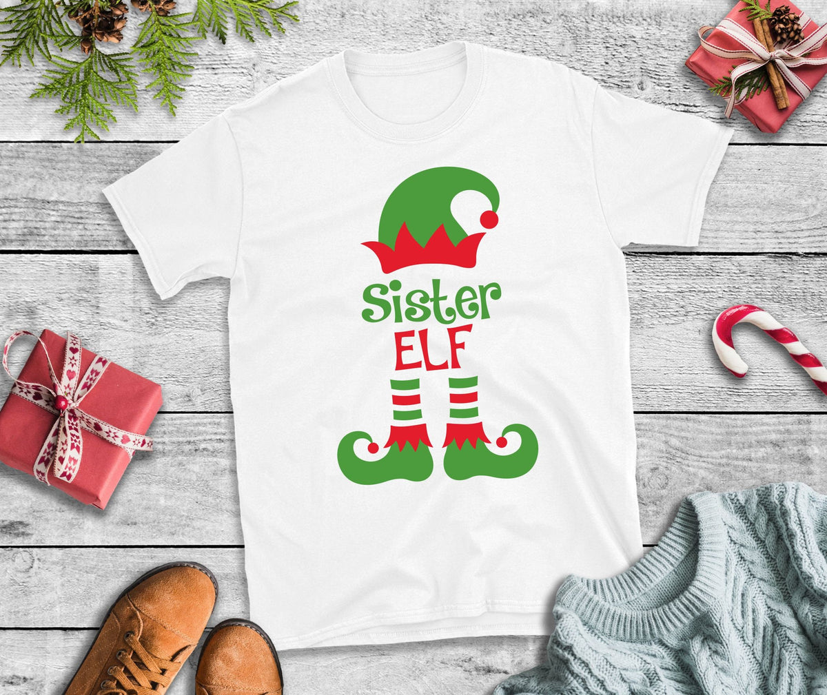 Christmas T Shirt Sister Elf Xmas TShirt Xmas Tee Christmas TShirt Graphic Tee – Everyday Comfort · Top Pick For Any Outfit