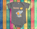 Honey Loves Me Cute Grandma Name Elephant Baby Bodysuit Tshirt or Toddler Shirt Special Grandmother Gift or Pregnancy Reveal Announcement Graphic Tee – Soft Feel · Great Gift For Fans