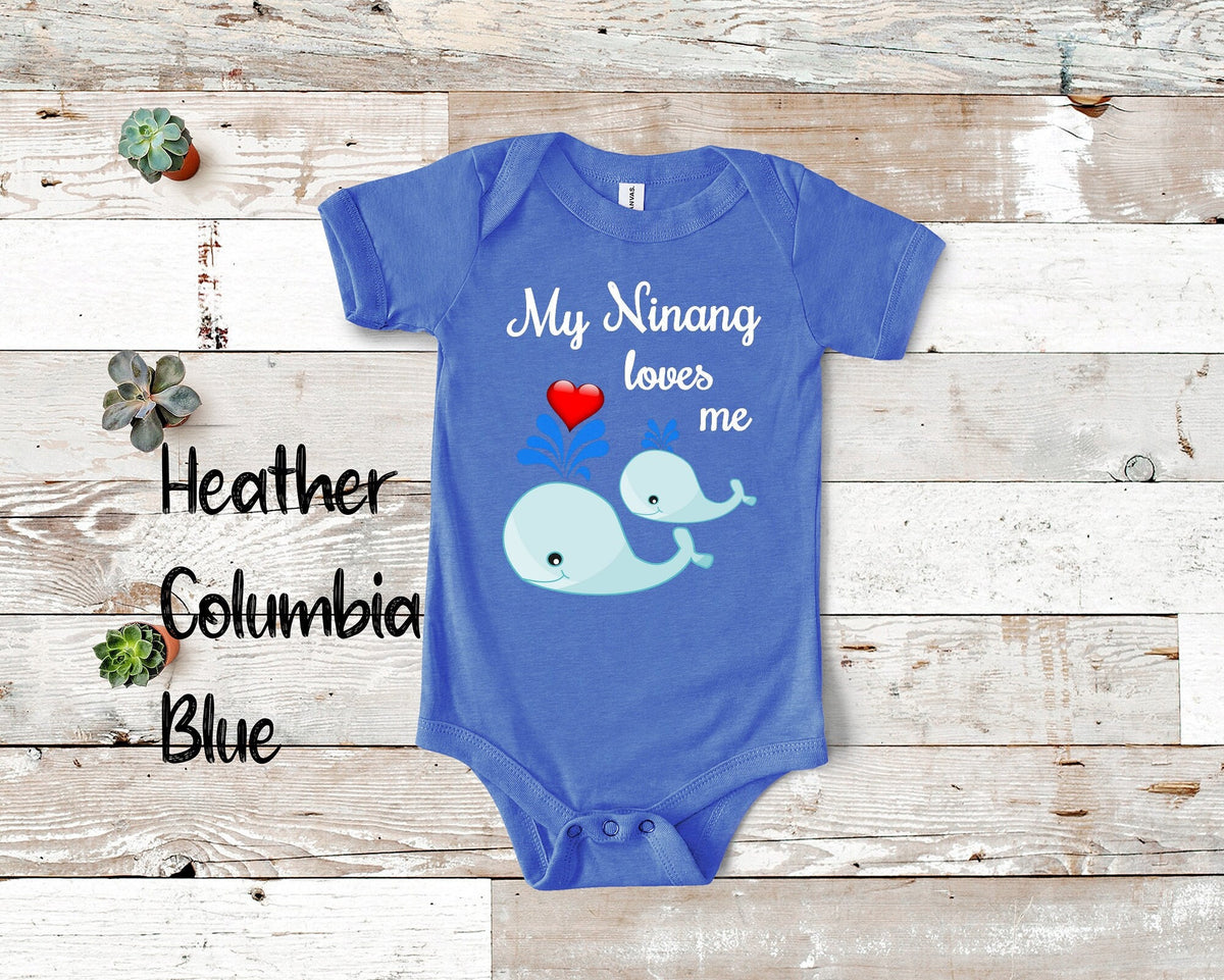 Ninang Loves Me Cute Whale Baby Bodysuit Tshirt or Toddler Shirt Filipino or Spanish Godmother Gift or Pregnancy Reveal Announcement Graphic Tee – Warm & Stylish · Great Gift For Fans