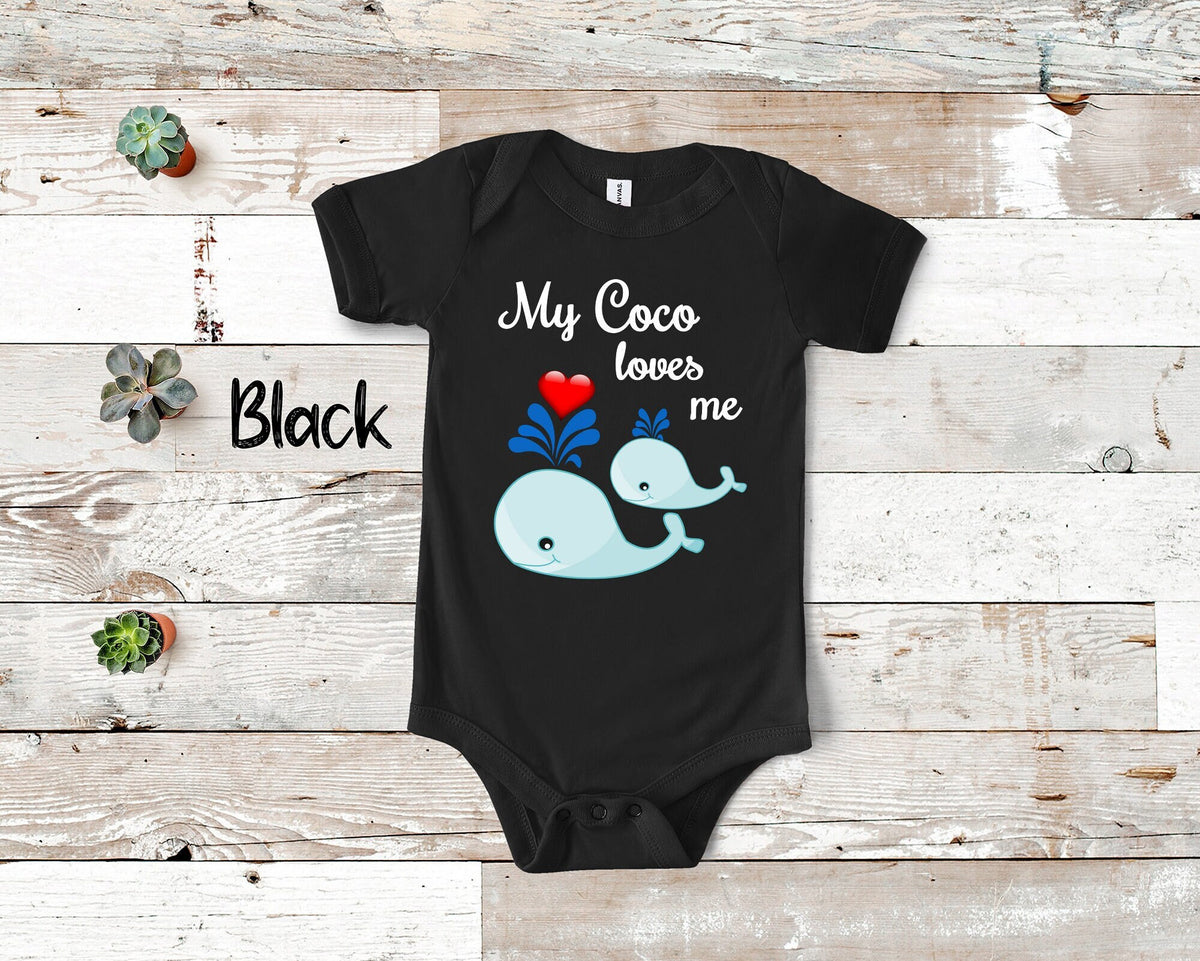 Coco Loves Me Cute Whale Baby Bodysuit Tshirt or Toddler Shirt Special Grandmother Gift or Pregnancy Reveal Announcement Graphic Tee – Warm & Stylish · Must-Have Style
