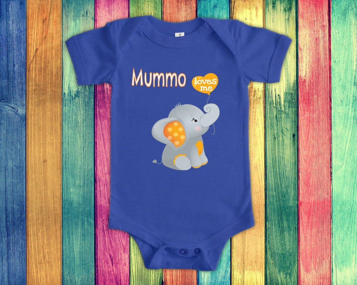 Mummo Loves Me Cute Grandma Name Elephant Baby Bodysuit Tshirt or Toddler Shirt Finnish Grandmother Gift or Pregnancy Reveal Announcement Graphic Tee – Premium Graphic · Trending Graphic Apparel