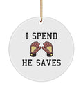 Funny Soccer Mom Ornament Goalkeeper Mom Gift Soccer Goalkeeper Dad I Spend He Saves Ceramic Ornament Graphic Tee – Bold Style · Great Gift For Fans