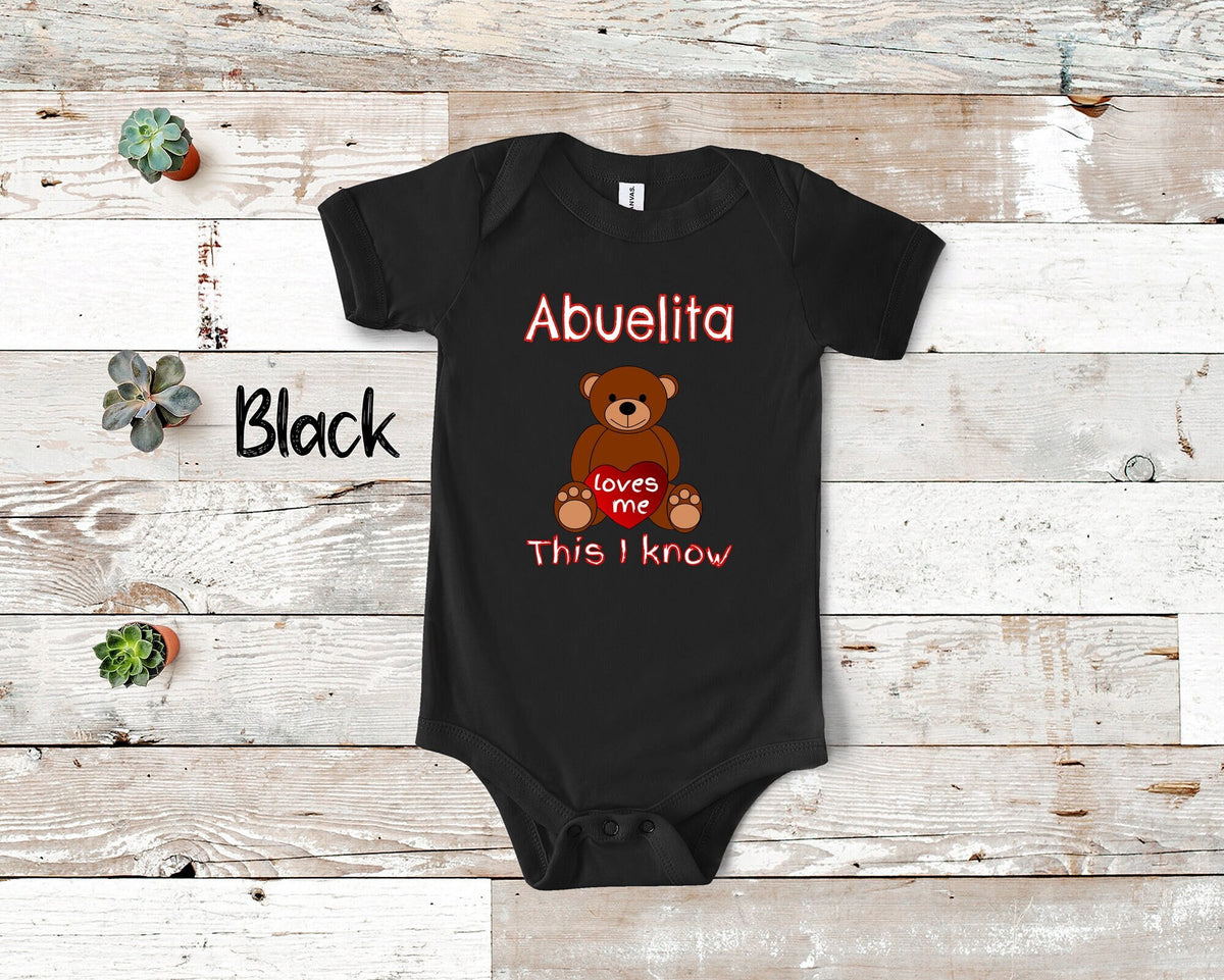 Abuelita Loves Me Cute Grandma Name Bear Baby Bodysuit Tshirt or Toddler Shirt Mexican Grandmother Gift or Pregnancy Reveal Announcement Graphic Tee – Cozy Vibes · Perfect For Daily Wear