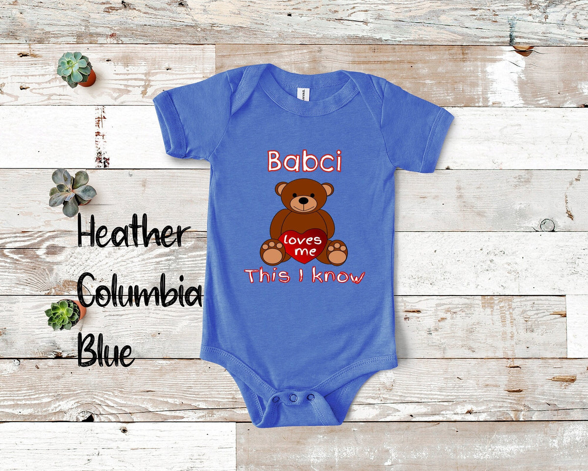 Babci Loves Me Cute Grandma Name Bear Baby Bodysuit Tshirt or Toddler Shirt Poland Polish Grandmother Gift or Pregnancy Reveal Announcement Graphic Tee – Bold Style · High-Quality Print