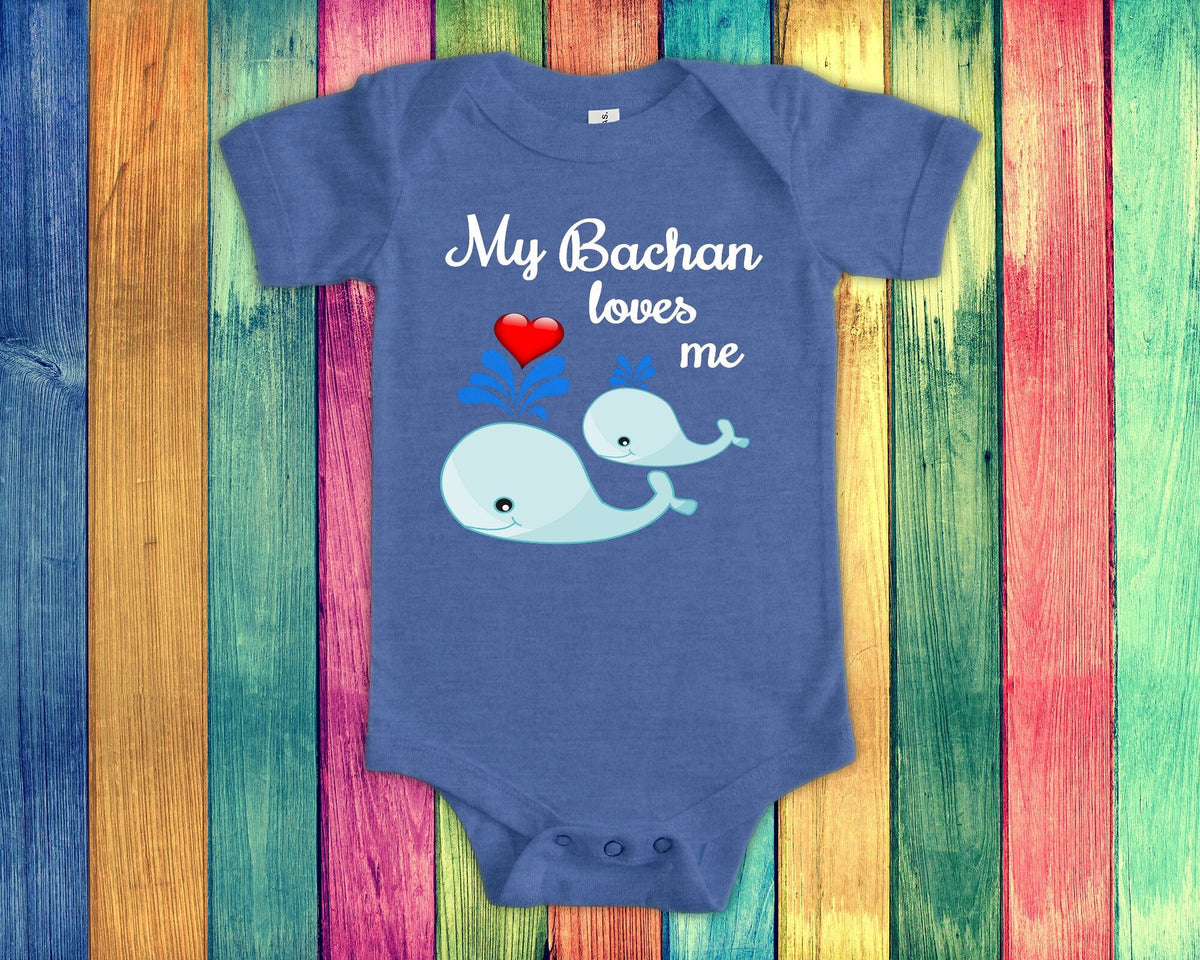 Bachan Loves Me Cute Whale Baby Bodysuit Tshirt or Toddler Shirt Japan Japanese Grandmother Gift or Pregnancy Reveal Announcement Graphic Tee – Fan Favorite · Great Gift For Fans