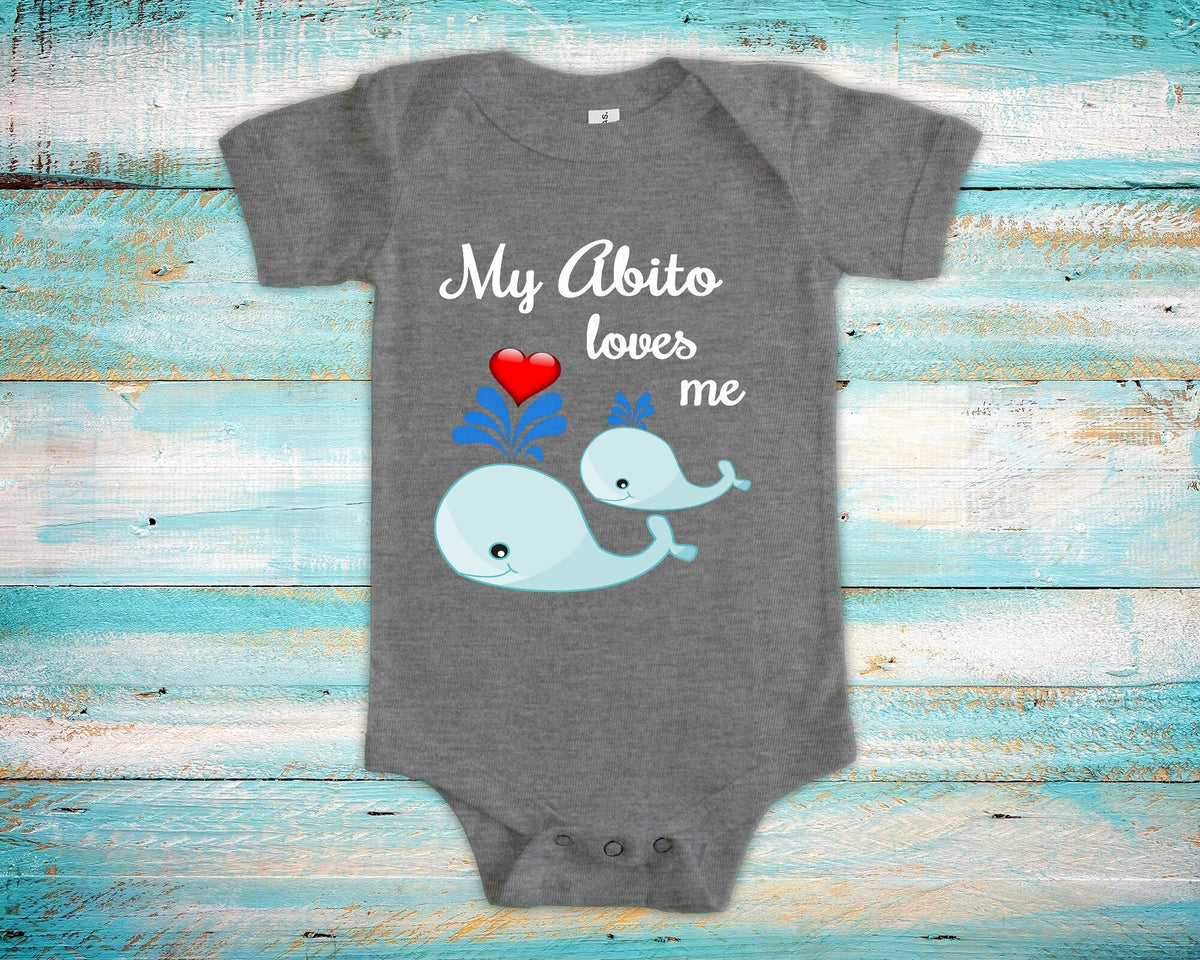 Abito Loves Me Cute Grandpa Name Whale Baby Bodysuit Tshirt or Toddler Shirt Italian Grandfather Gift or Pregnancy Reveal Announcement Graphic Tee – Everyday Comfort · High-Quality Print