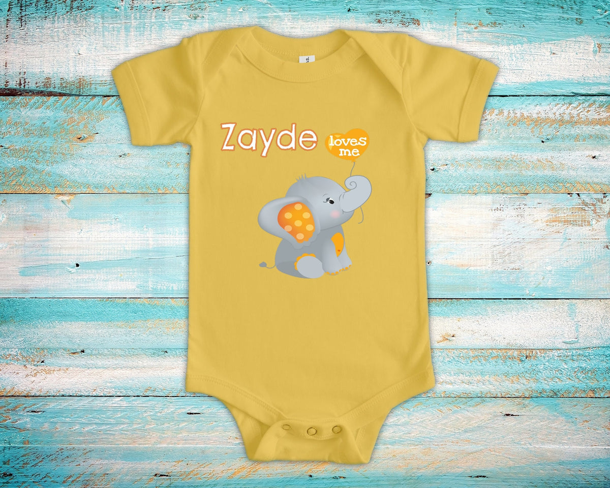 Zayde Loves Me Cute Grandpa Name Elephant Baby Bodysuit Tshirt or Toddler Shirt Jewish Grandfather Gift or Pregnancy Reveal Announcement Graphic Tee – Easygoing Wear · Must-Have Style
