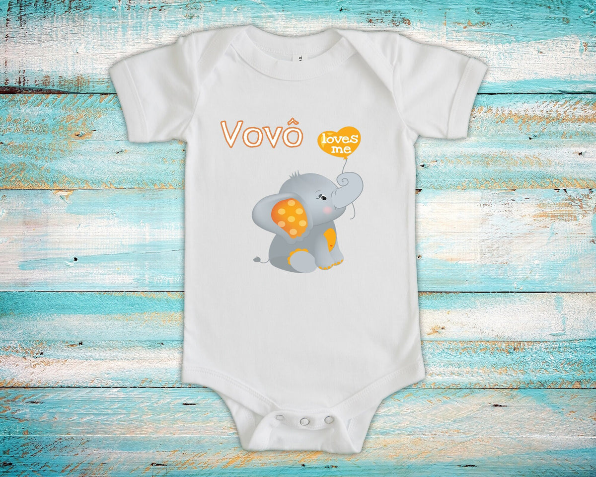 Vov Loves Me Cute Grandpa Name Elephant Baby Bodysuit Tshirt or Toddler Shirt Brazilian Grandfather Gift or Pregnancy Reveal Announcement Graphic Tee – Aesthetic Look · High-Quality Print