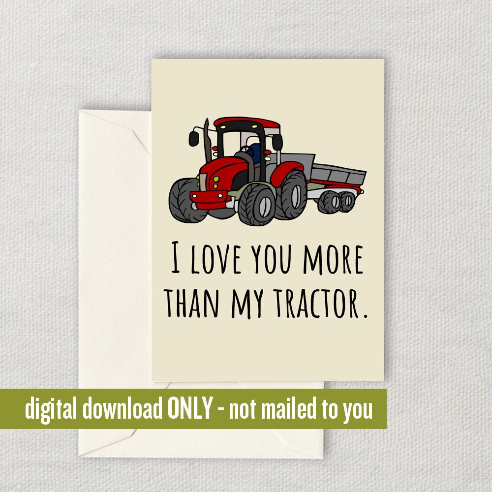 Funny Farmer Card Tractor Greeting Card Printable Farmer Valentine Tractor Cards Tractor Driver Digital Download My Tractor Graphic Tee – Aesthetic Look · Must-Have Style