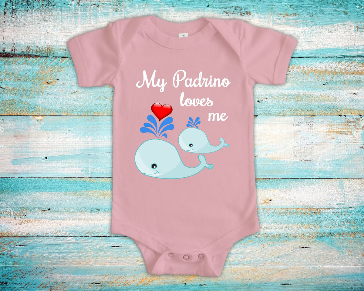 Padrino Loves Me Cute Godfather Name Whale Baby Bodysuit Tshirt or Toddler Shirt Spanish Godfather Gift or Pregnancy Reveal Announcement Graphic Tee – Cozy Vibes · Perfect For Daily Wear