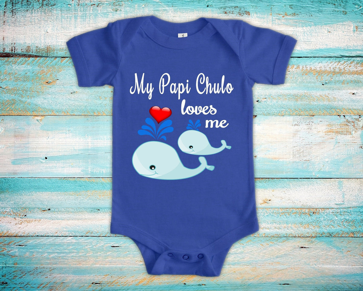 Papi Chulo Loves Me Cute Grandpa Name Whale Baby Bodysuit Tshirt or Toddler Shirt French Spanish Latino Grandfather Gift or Pregnancy Reveal Graphic Tee – Easygoing Wear · High-Quality Print