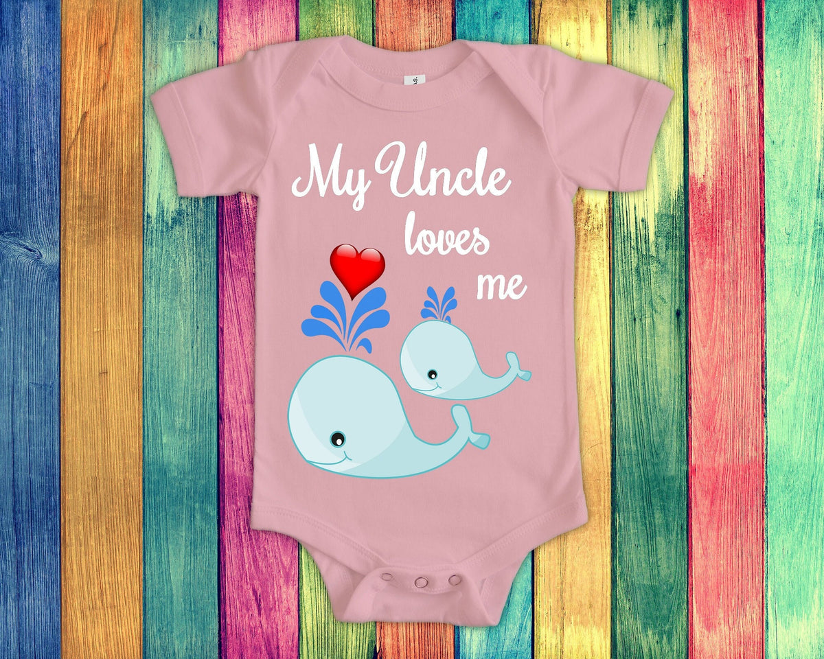 Uncle Loves Me Cute Name Whale Baby Bodysuit Tshirt or Toddler Shirt Special Uncle Gift or Pregnancy Reveal Announcement Graphic Tee – Cozy Vibes · High-Quality Print