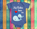 Unkie Loves Me Cute Uncle Name Whale Baby Bodysuit Tshirt or Toddler Shirt Special Uncle Gift or Pregnancy Reveal Announcement Graphic Tee – Warm & Stylish · Great Gift For Fans