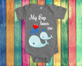 Bop Loves Me Cute Grandpa Name Whale Baby Bodysuit Tshirt or Toddler Shirt Special Grandfather Gift or Pregnancy Reveal Announcement Graphic Tee – Premium Graphic · Trending Graphic Apparel