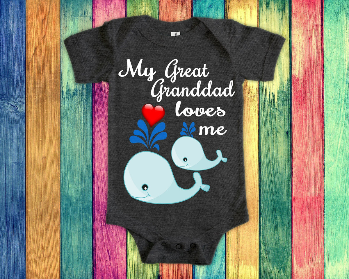 Great Granddad Loves Me Cute Great Grandpa Name Whale Baby Bodysuit TshirtToddler Shirt Special Great Grandfather Gift or Pregnancy Reveal Graphic Tee – Fan Favorite · Perfect For Daily Wear