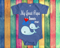Great Papa Loves Me Cute Great Grandpa Name Whale Baby Bodysuit Tshirt or Toddler Shirt Special Great Grandfather Gift or Pregnancy Reveal Graphic Tee – Easygoing Wear · High-Quality Print
