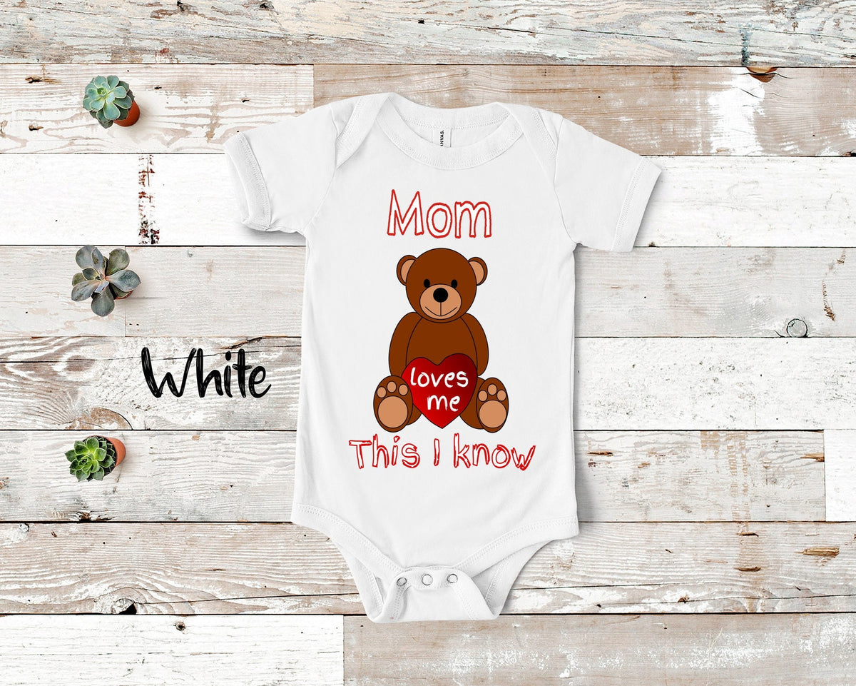 Mom Loves Me Cute Bear Baby Bodysuit Tshirt or Toddler Shirt Special Mother39s Day Gift or Pregnancy Reveal Announcement Graphic Tee – Soft Feel · Must-Have Style