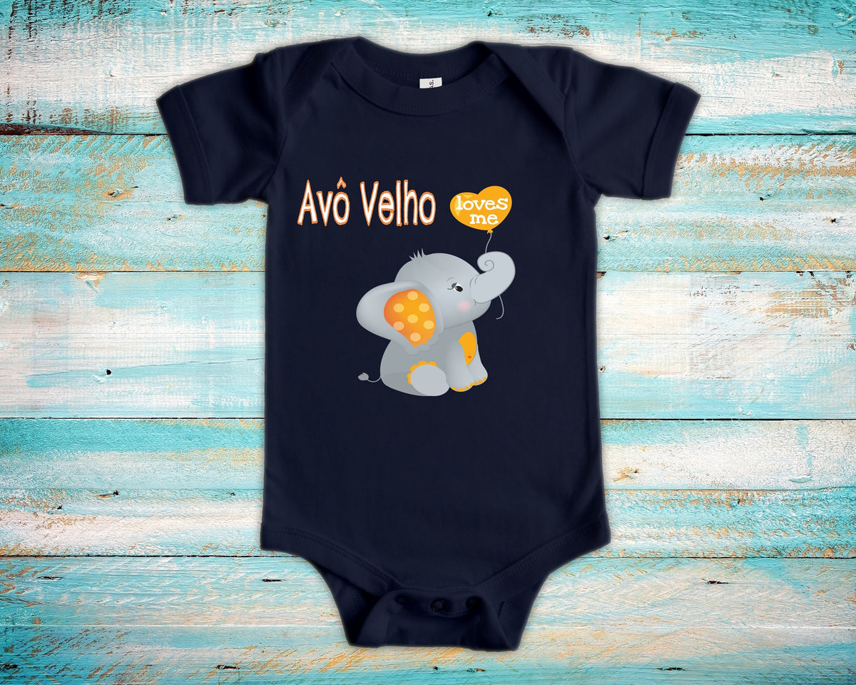 Av Velho Loves Me Cute Grandpa Name Elephant Baby BodysuitTshirt or Toddler Shirt Brazilian Grandfather Gift or Pregnancy Announcement Graphic Tee – Easygoing Wear · Great Gift For Fans