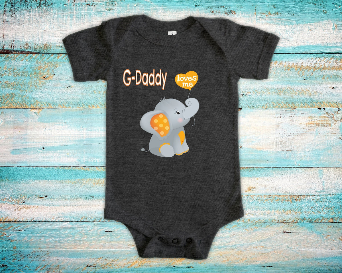 GDaddy Loves Me Cute Grandpa Name Elephant Baby Bodysuit Tshirt or Toddler Shirt Special Grandfather Gift or Pregnancy Reveal Announcement Graphic Tee – Warm & Stylish · Must-Have Style