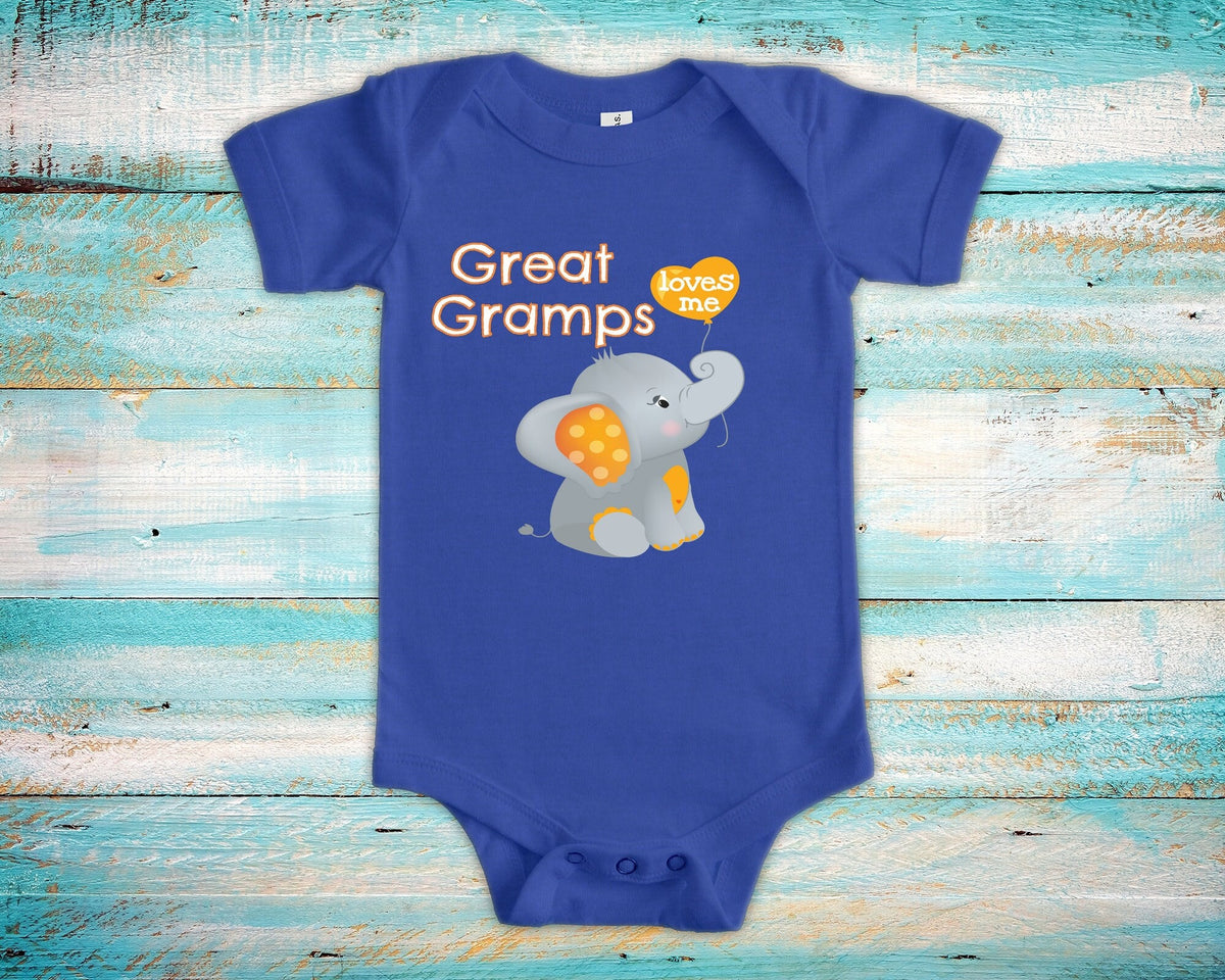 Great Gramps Loves Me Cute Grandpa Name Elephant Baby Bodysuit Tshirt or Toddler Shirt Special Grandfather Gift or Pregnancy Announcement Graphic Tee – Premium Graphic · Great Gift For Fans