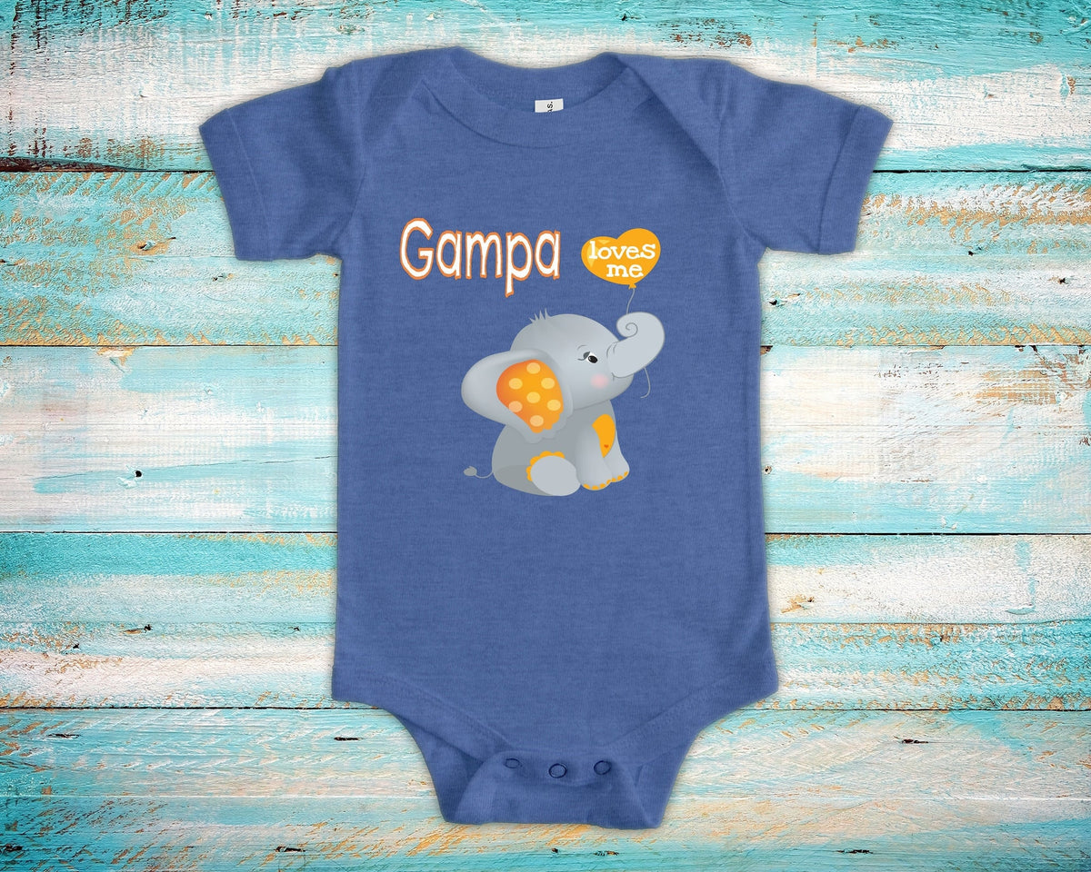 Gampa Loves Me Cute Grandpa Name Elephant Baby Bodysuit Tshirt or Toddler Shirt Special Grandfather Gift or Pregnancy Reveal Announcement Graphic Tee – Everyday Comfort · Must-Have Style