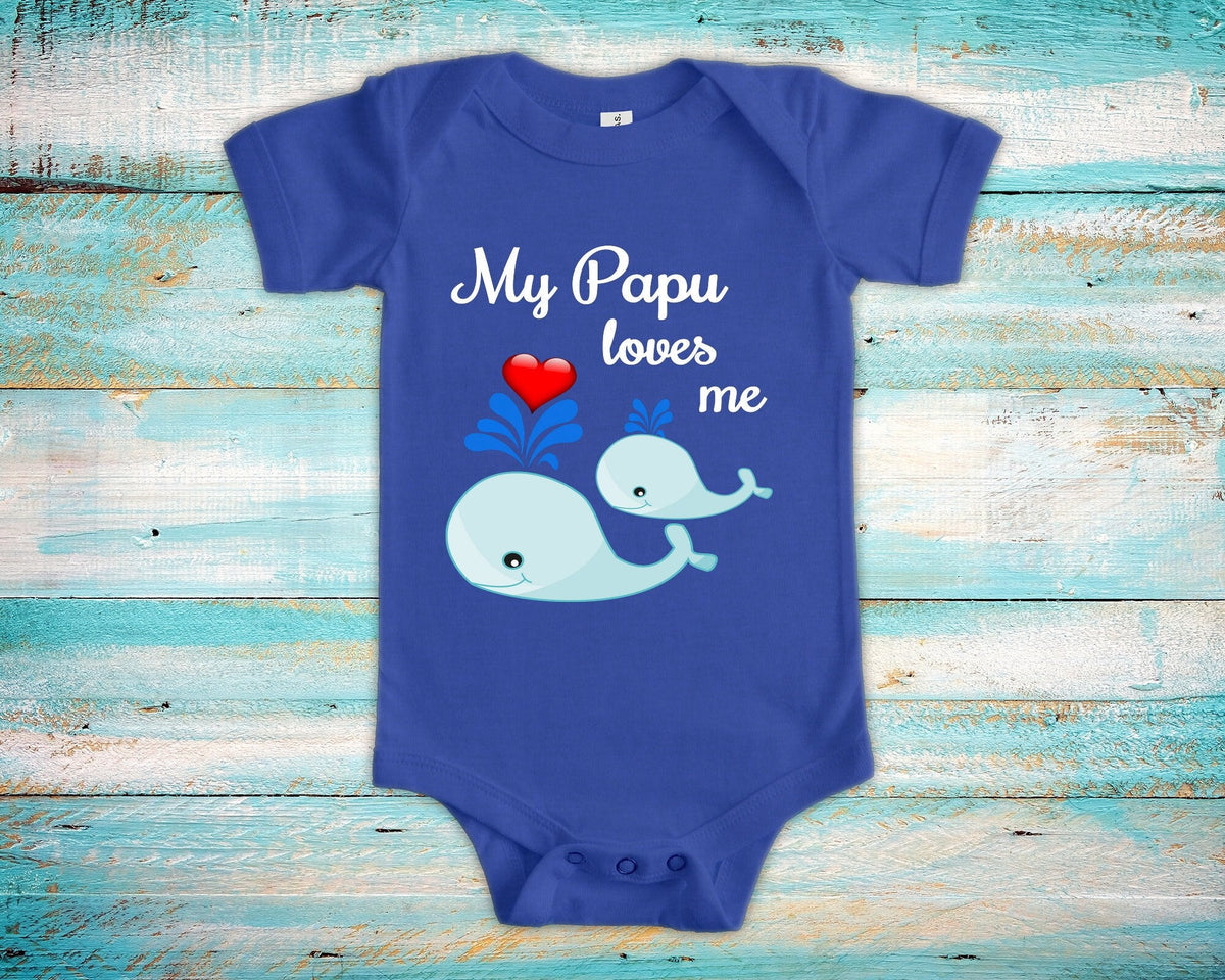 Papu Loves Me Cute Grandpa Name Whale Baby Bodysuit Tshirt or Toddler Shirt Greece Greek Grandfather Gift or Pregnancy Reveal Announcement Graphic Tee – Easygoing Wear · Must-Have Style