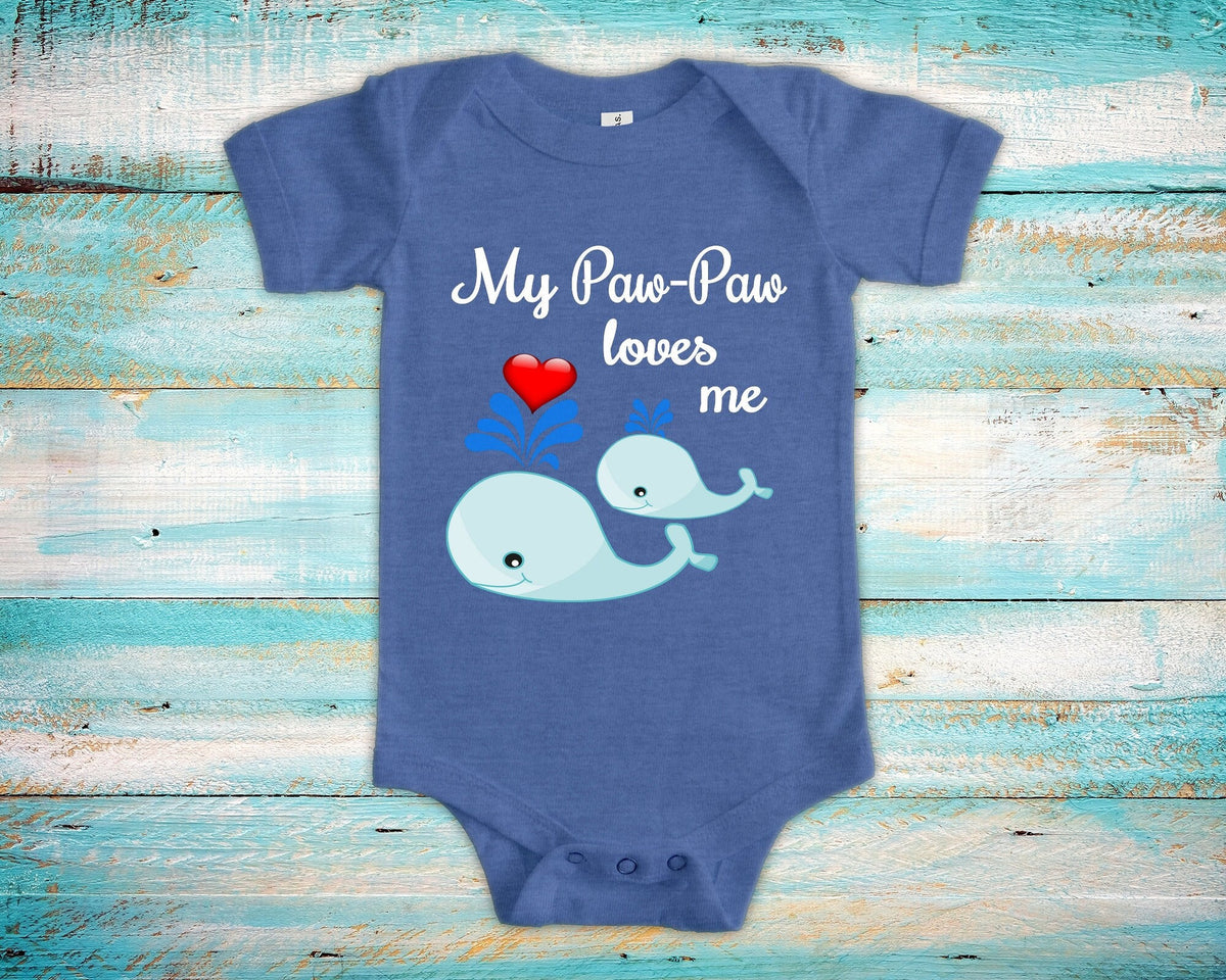 PawPaw Loves Me Cute Grandpa Name Whale Baby Bodysuit Tshirt or Toddler Shirt Special Grandfather Gift or Pregnancy Reveal Announcement Graphic Tee – Everyday Comfort · Great Gift For Fans
