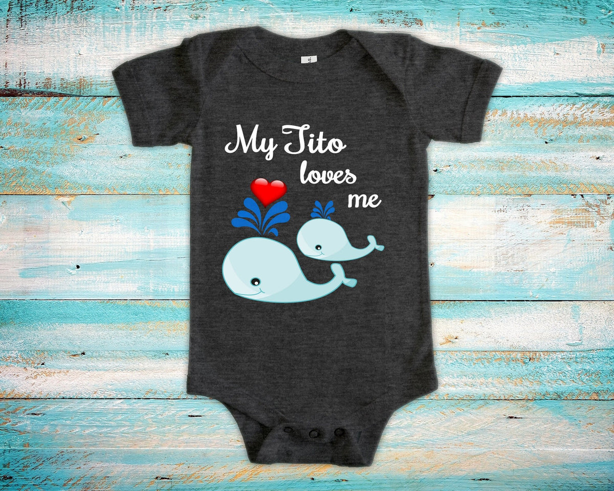 Tito Loves Me Cute Grandpa Name Whale Baby Bodysuit Tshirt or Toddler Shirt Spanish Grandfather Gift or Pregnancy Reveal Announcement Graphic Tee – Premium Graphic · Perfect For Daily Wear