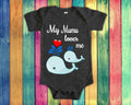 Mumu Loves Me Cute Grandma Name Whale Baby Bodysuit Tshirt or Toddler Shirt Finnish Grandmother Gift or Pregnancy Reveal Announcement Graphic Tee – Easygoing Wear · Great Gift For Fans