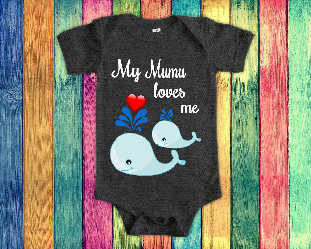 Mumu Loves Me Cute Grandma Name Whale Baby Bodysuit Tshirt or Toddler Shirt Finnish Grandmother Gift or Pregnancy Reveal Announcement Graphic Tee – Easygoing Wear · Great Gift For Fans