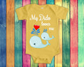 Dido Loves Me Cute Grandpa Name Whale Baby Bodysuit Tshirt or Toddler Shirt Ukrainian Grandfather Gift or Pregnancy Reveal Announcement Graphic Tee – Bold Style · Perfect For Daily Wear