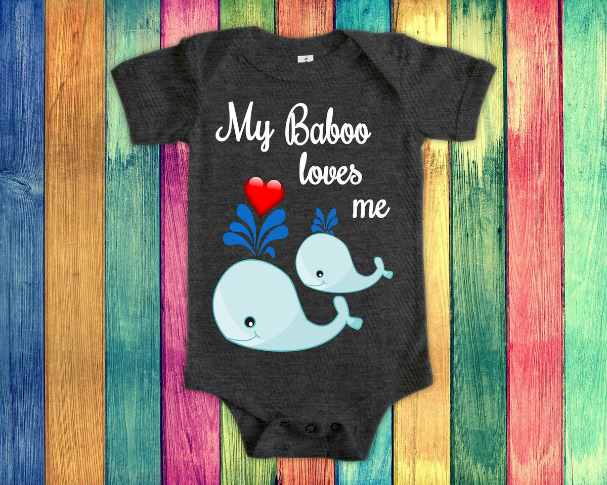 Baboo Loves Me Cute Grandpa Name Whale Baby Bodysuit Tshirt or Toddler Shirt Special Grandfather Gift or Pregnancy Reveal Announcement Graphic Tee – Warm & Stylish · Must-Have Style